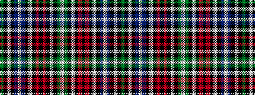 idealised woven sample of pattern GKWKBWBKWKRKRKWKGW