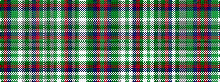 idealised woven sample of pattern GRBGGWWGWBRGWGW