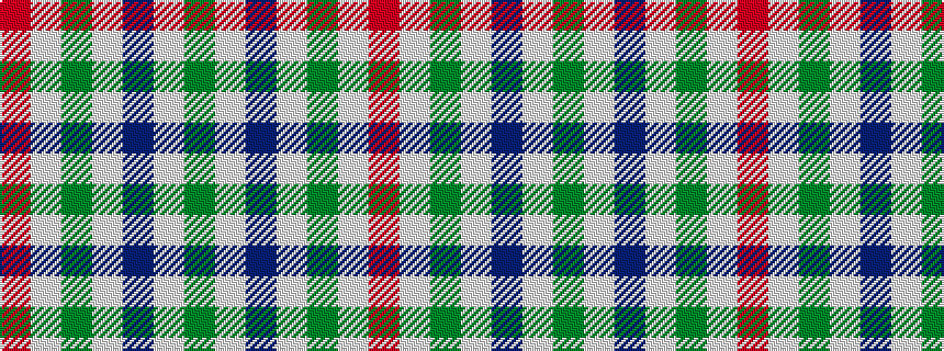 idealised woven sample of pattern GWBWGWR