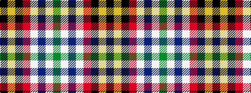 idealised woven sample of pattern GWBWRKYK