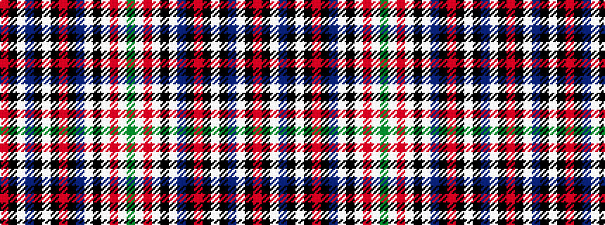 idealised woven sample of pattern GWRWKWBKRKWKBWKR