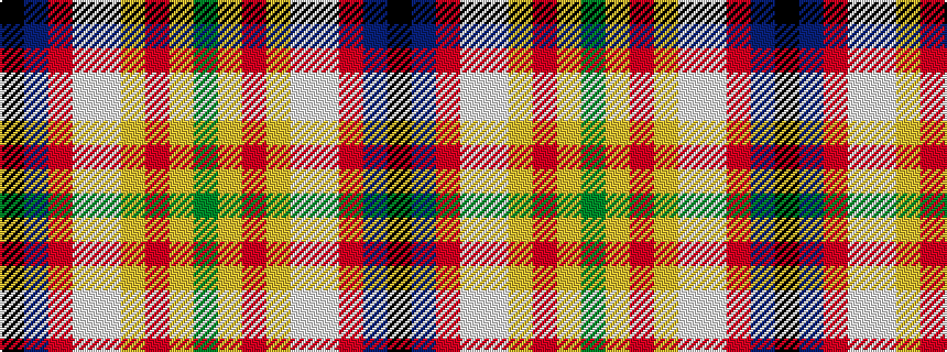 idealised woven sample of pattern GYRYWWRBK