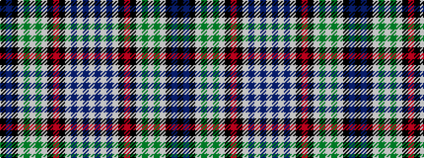 idealised woven sample of pattern KBKWGWGWKRKWBWBW