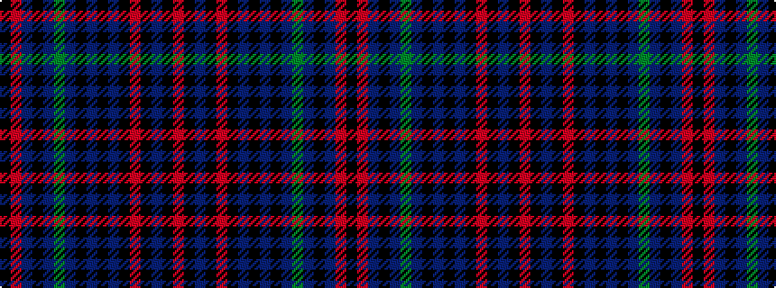 idealised woven sample of pattern KRBKBGBKBKBKRKBKR