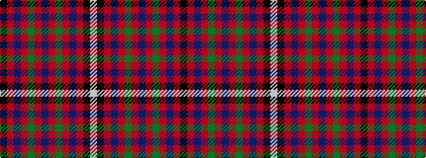 idealised woven sample of pattern KRBRGRBRGRBRKW