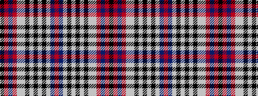 idealised woven sample of pattern KRBRWWKWKWKWBR