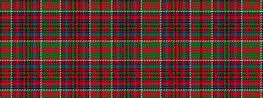 idealised woven sample of pattern KRGRGRGRGWKRBRGRBRKGRKRGKRBRGRBRKWGRGRGRGR