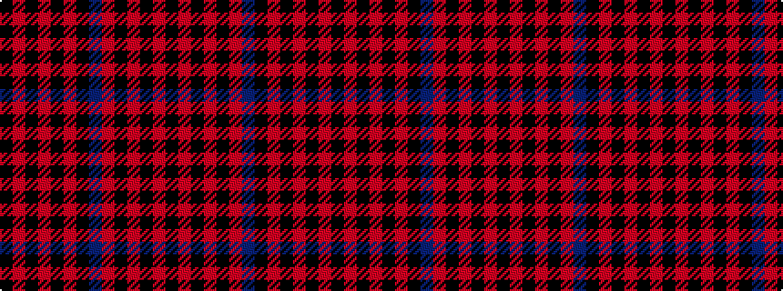 idealised woven sample of pattern KRKRKRBKRKRKRK