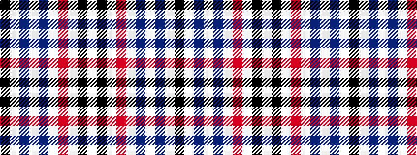 idealised woven sample of pattern KWBWBWRWKW