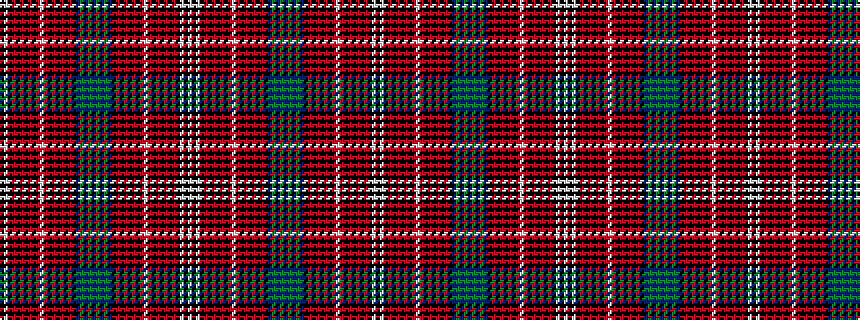 idealised woven sample of pattern KWKRKRKRKRWRKRKRKRKBGBGBGBGBKRKRKRKRWRKRKRKRKWKW