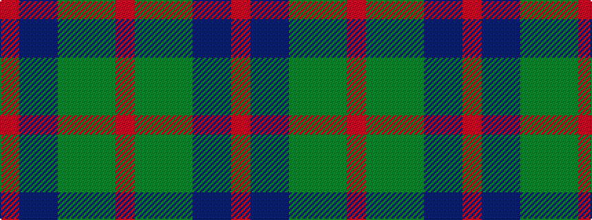 idealised woven sample of pattern RBBGGGR