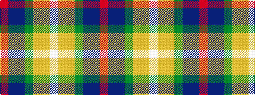 idealised woven sample of pattern RBBGYYW