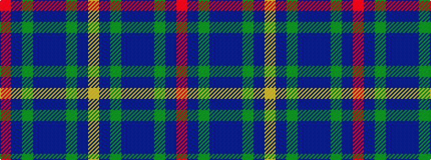 idealised woven sample of pattern RBGBBBGBY