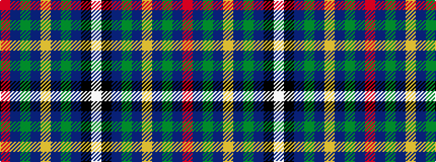idealised woven sample of pattern RBGBYBGBKW