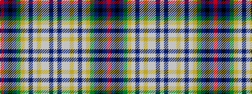 idealised woven sample of pattern RBKBGYWBWYWWBW