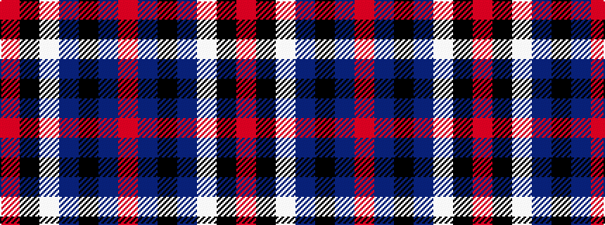 idealised woven sample of pattern RBKBWKR