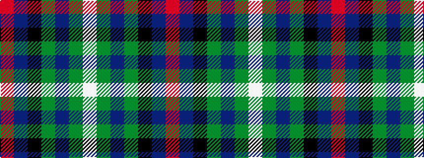 idealised woven sample of pattern RBKGBGW