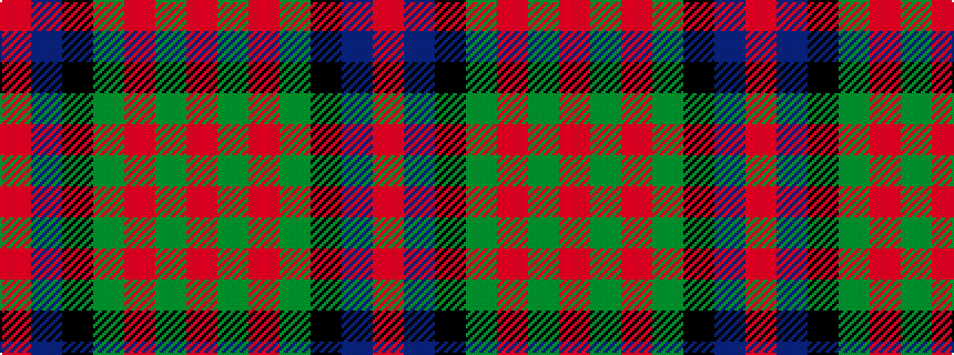 idealised woven sample of pattern RBKGRGR