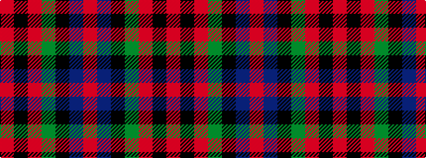 idealised woven sample of pattern RBKGRKR