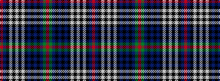 idealised woven sample of pattern RBKWKWKWKBKBKBGR
