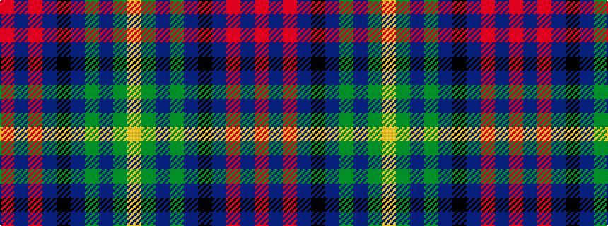 idealised woven sample of pattern RBRBKBGBGY