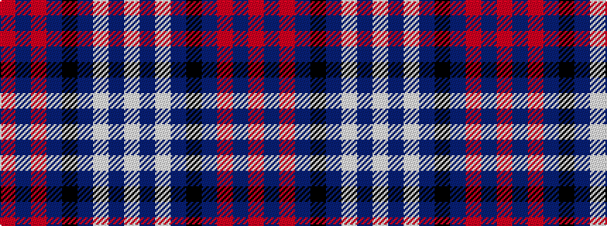 idealised woven sample of pattern RBRBKBWBW