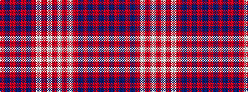 idealised woven sample of pattern RBRBRBRWRWR