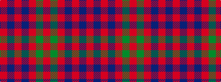 idealised woven sample of pattern RBRBRGR