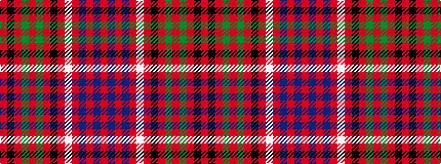 idealised woven sample of pattern RBRBRWRKRGRGRKR