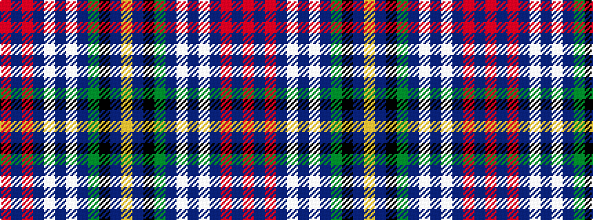 idealised woven sample of pattern RBRBWBWBGKBY