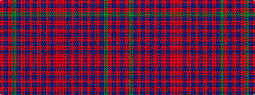 idealised woven sample of pattern RBRGBRBRBRBRBRR