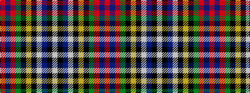 idealised woven sample of pattern RBRGKYKWBKW