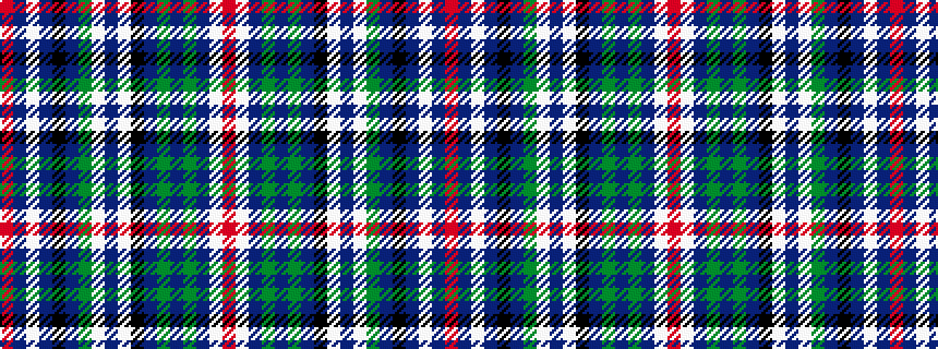 idealised woven sample of pattern RBWBKBGWBWKBGBGBWR