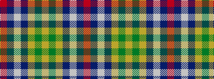 idealised woven sample of pattern RBWBYGY