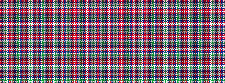 idealised woven sample of pattern RBWGWBRWRBWGWBRWRBWGWBRWRBWGWBRW