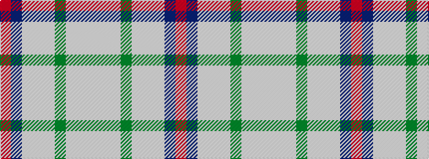 idealised woven sample of pattern RBWWWGWWW