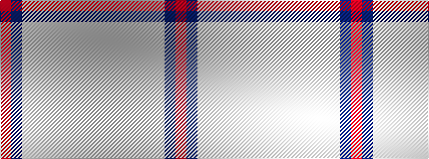 idealised woven sample of pattern RBWWWWWWW