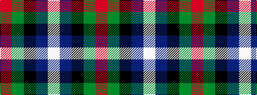 idealised woven sample of pattern RGKBW