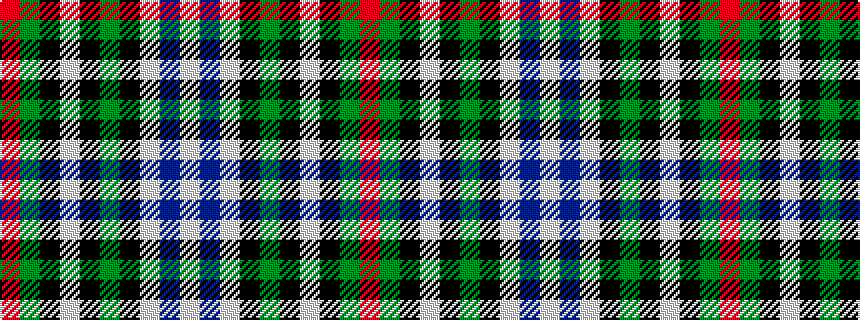 idealised woven sample of pattern RGKWKGKWBW