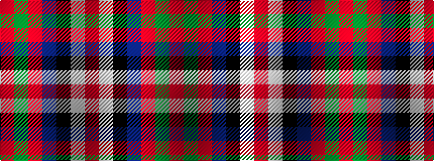 idealised woven sample of pattern RGRBKWR