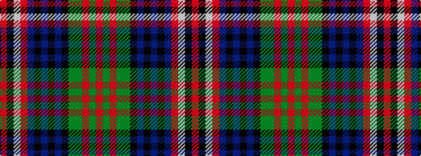 idealised woven sample of pattern RGRGGKBKBKBRWKR