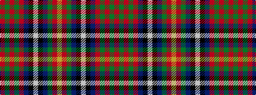 idealised woven sample of pattern RGRGRBKWKBGRY