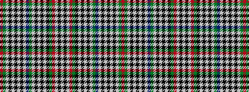 idealised woven sample of pattern RGWKWKWKWBGWKWKWKGRWKW