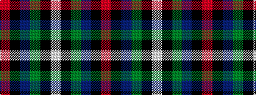 idealised woven sample of pattern RKBGKW