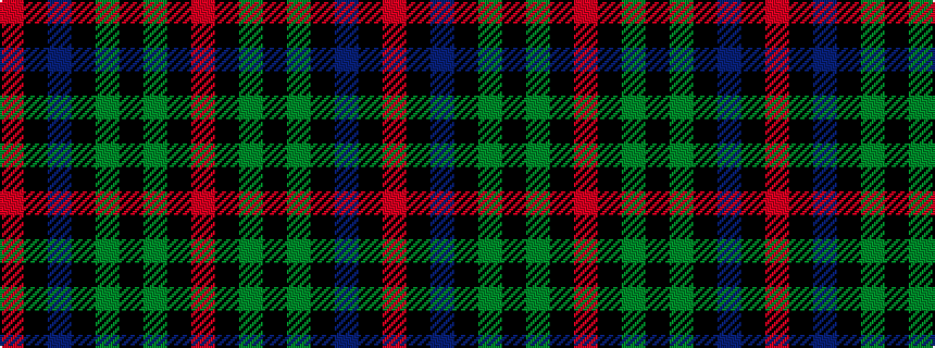 idealised woven sample of pattern RKBKGKGKR