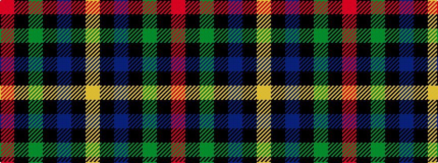 idealised woven sample of pattern RKGKBKY
