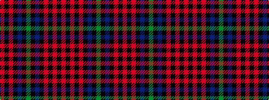 idealised woven sample of pattern RKRKBKGKBKRKRKR