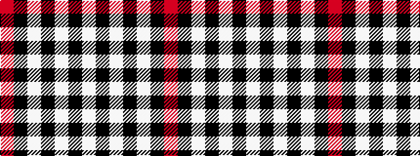 idealised woven sample of pattern RKWKWKW
