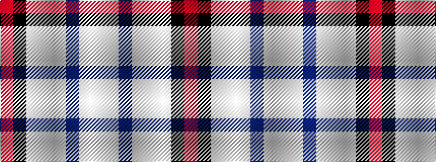 idealised woven sample of pattern RKWWWBWW