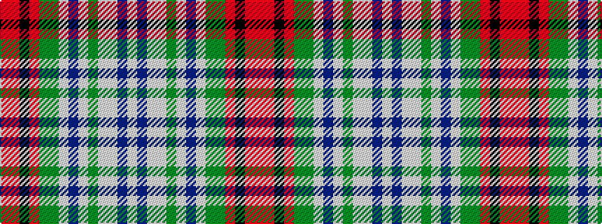 idealised woven sample of pattern RRKRGGWBWGWWBW
